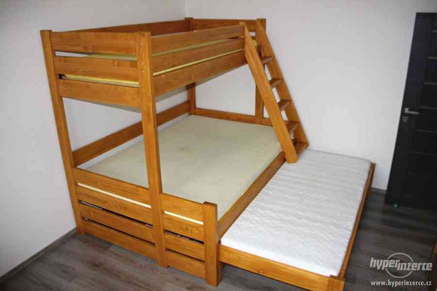 Dřevěná patrová postel (Palanda)- NOVÁ - foto 2