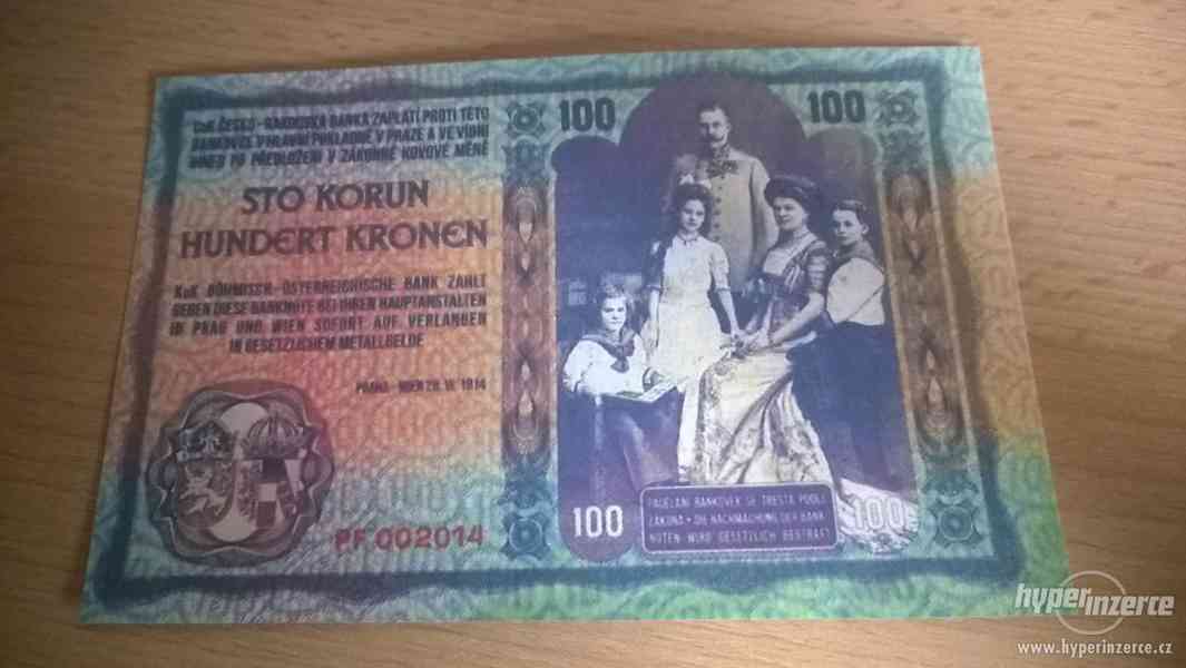 KOPIE 100 korun 1989 VZÁCNÝ NÁVRH BANKOVKY - foto 4