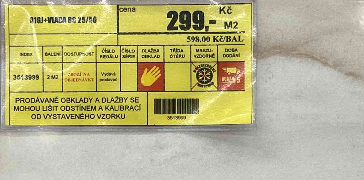Nové obklady 25x50, 10 m2 - foto 5