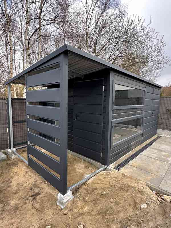 Zahradní domek 4x2,5 m +  přístřešek 1,2 x 2,5 m -  TS617 - foto 2