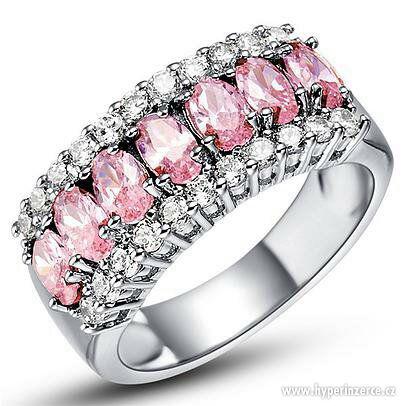 Poplatinovaný stříbrný prsten s českými krystaly CZ - foto 4