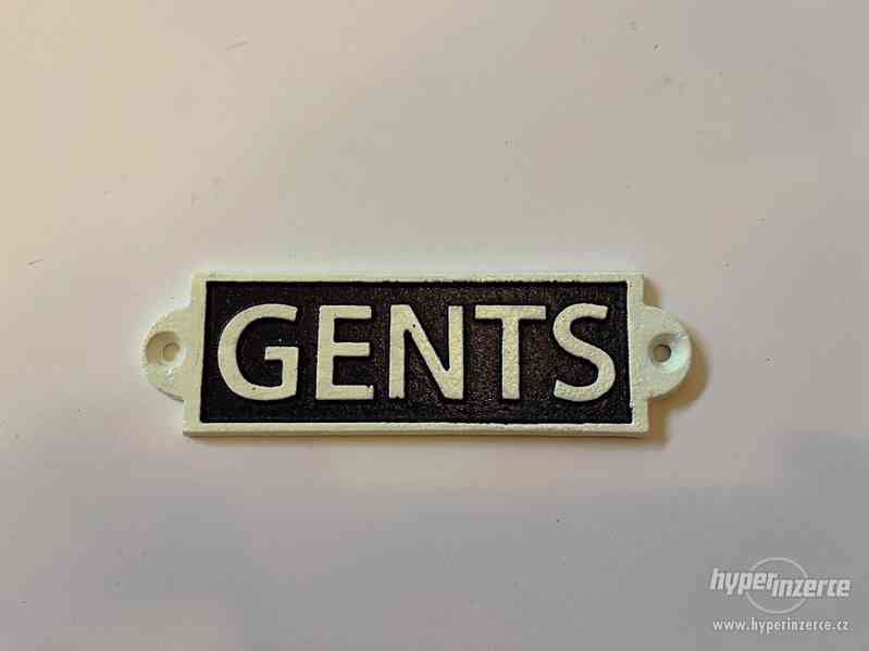 Gents - označení wc litinová cedulka - foto 1