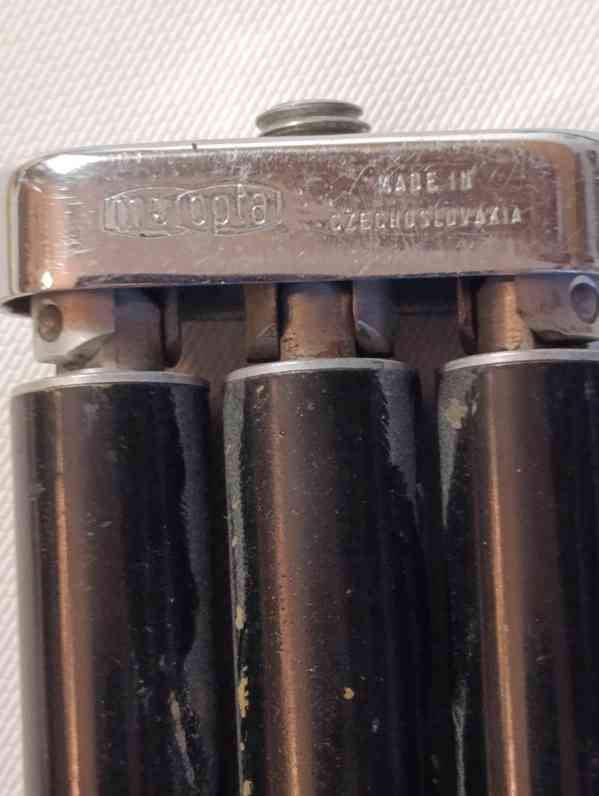 Vintážní mosazný skládací teleskopický stativ Meopta - foto 4