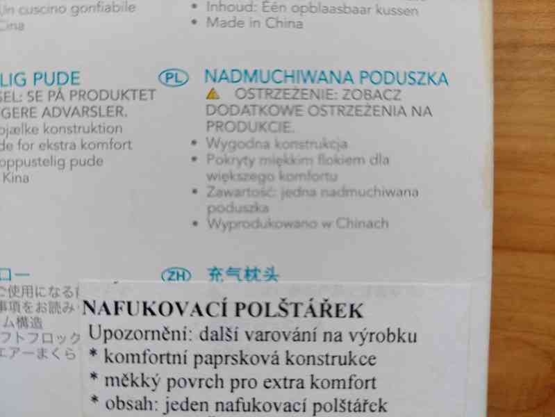 Nový nafukovací polštářek - domácí i cestovní - SLEVA - foto 2