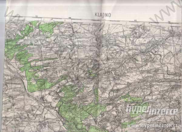 vojenská mapa Kladno Voj.zeměp.ústav v Praze 1939 - foto 1