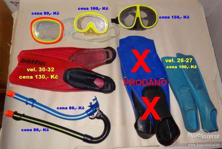 potápěčské brýle, ploutve, šnorchly - foto 1