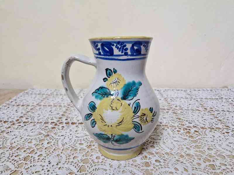 Starý ručně malovaný keramický Džbán Ignác Richter Vyškov - foto 4