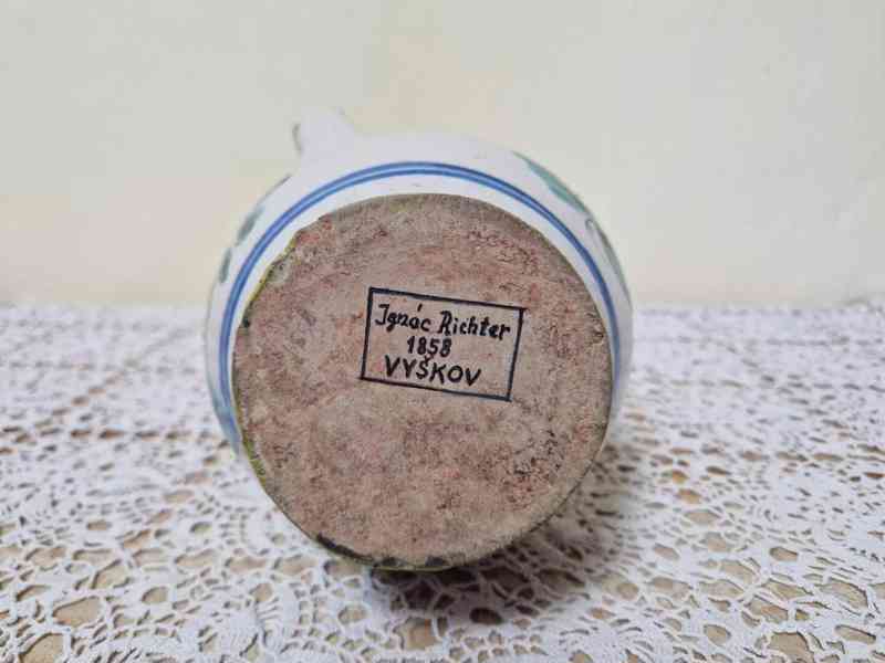 Starý ručně malovaný keramický Džbán Ignác Richter Vyškov - foto 6