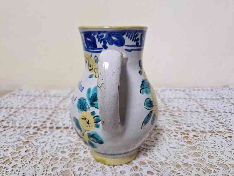 Starý ručně malovaný keramický Džbán Ignác Richter Vyškov - foto 3