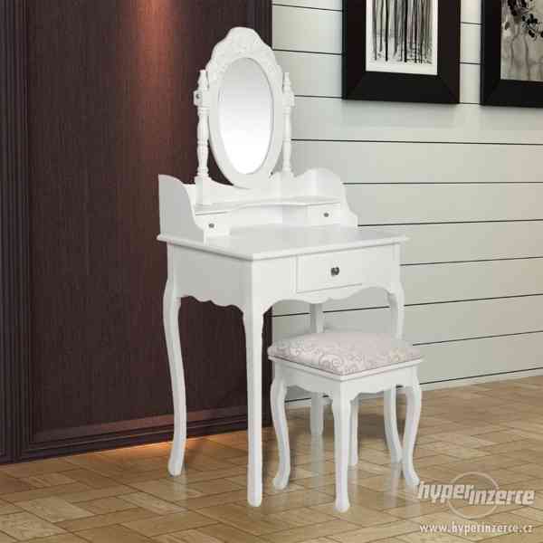 Toaletní stolek s bílou stoličkou vidaXL (60558) - foto 1