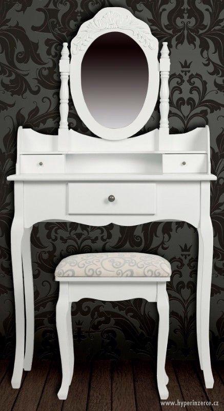 Toaletní stolek s bílou stoličkou vidaXL (60558) - foto 2