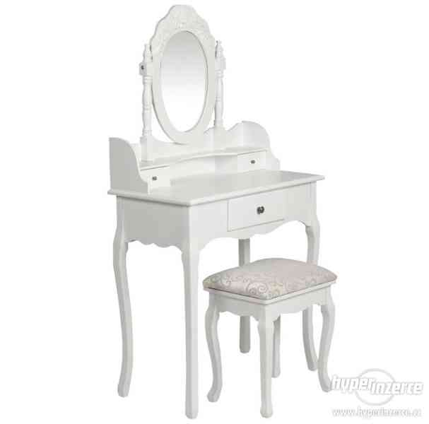 Toaletní stolek s bílou stoličkou vidaXL (60558) - foto 6