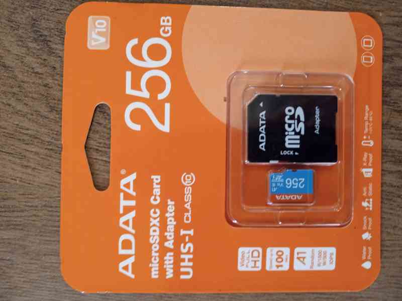 Paměťová karta ADATA MicroSDXC 256GB Premier + SD adaptér