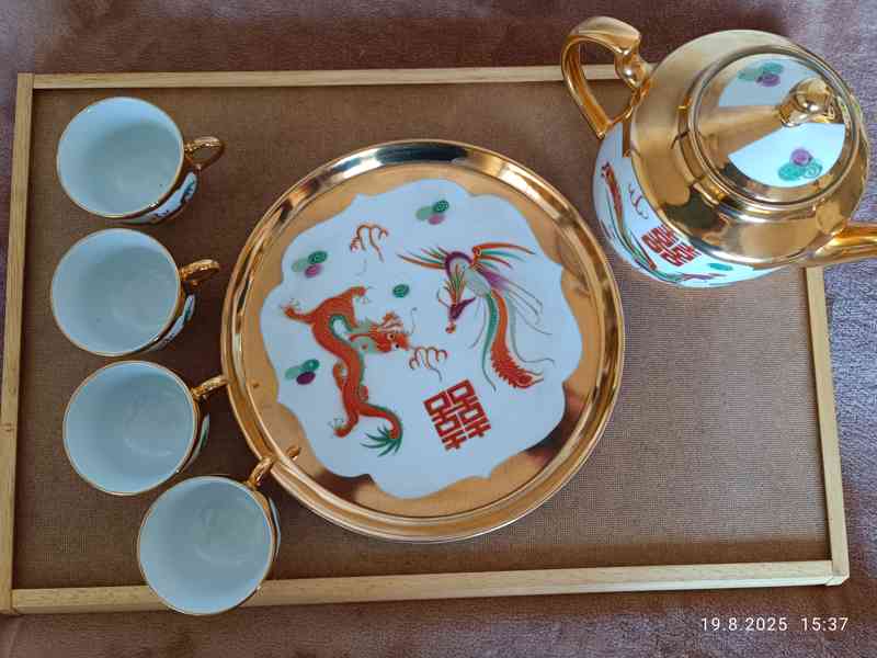 Prodám Porcelán.čaj.set s čínskými motivy a zlatými detaily - foto 6