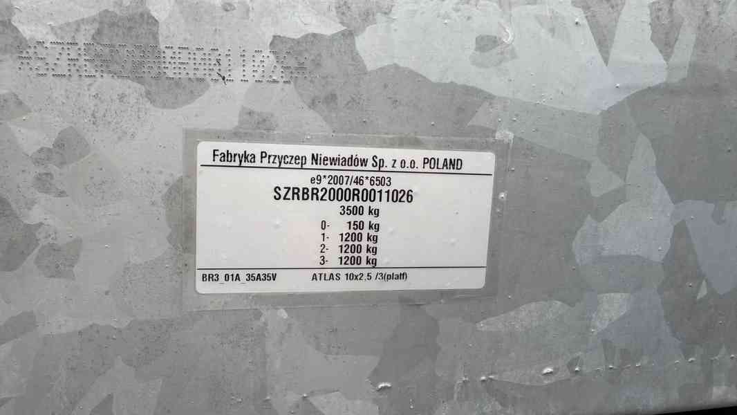 Plato Niewiadow long BR3 - ložná plocha 10 m, 3500 kg - foto 7