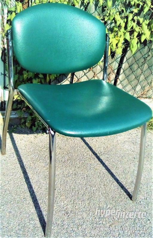 2ks Židle,rám kov, sedák/opěrák plast,  SLEVA v TEXTU - foto 3