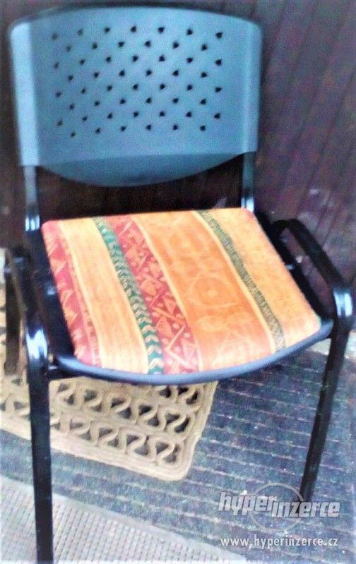 2ks Židle,rám kov, sedák/opěrák plast,  SLEVA v TEXTU - foto 5