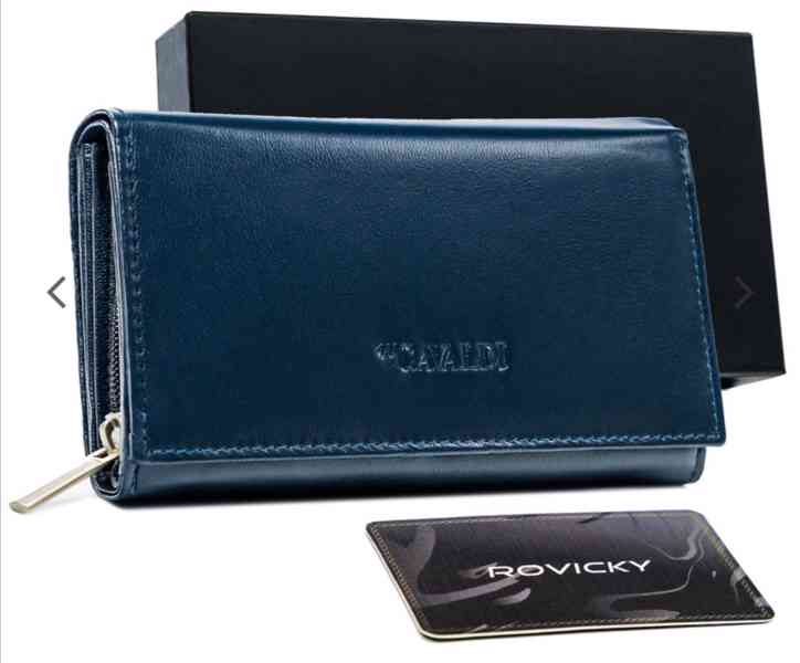Velká dámská kožená peněženka 4U Cavaldi modrá 