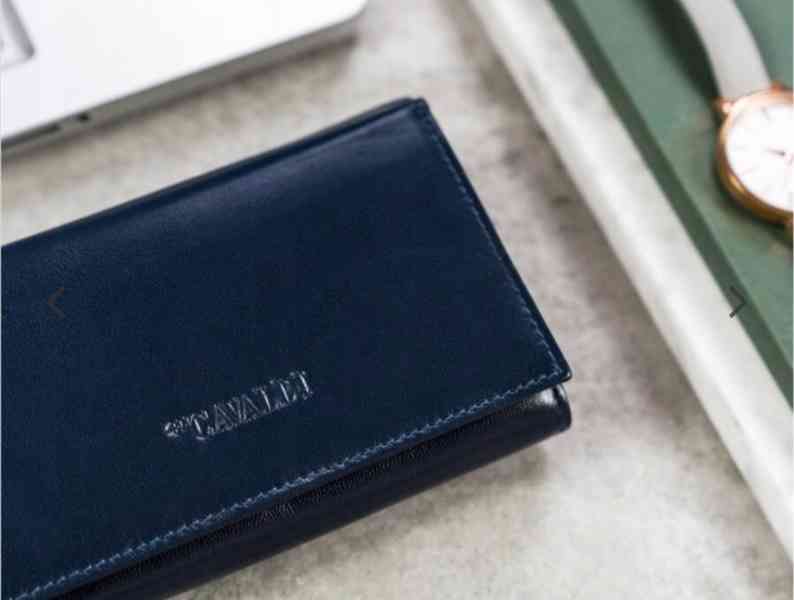 Velká dámská kožená peněženka 4U Cavaldi modrá  - foto 3