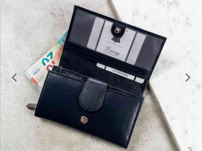Velká dámská kožená peněženka 4U Cavaldi modrá  - foto 5