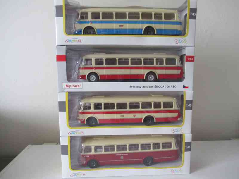 Abrex 1:43-4 varianty modelů autobusu Š 706 RTO