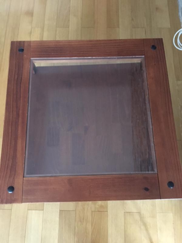 Konferenční stolek, dřevěný, sklo - foto 2