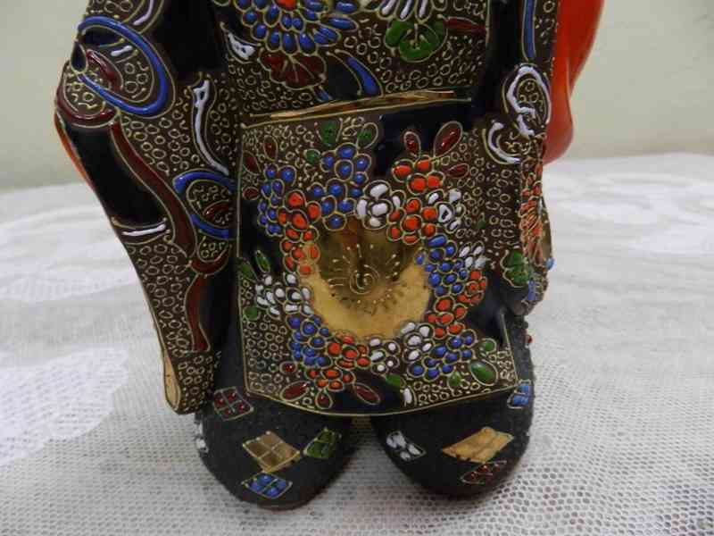 Luxusní Japonská bohatě zdobená soška Bůh Bůžek Satsuma - foto 6