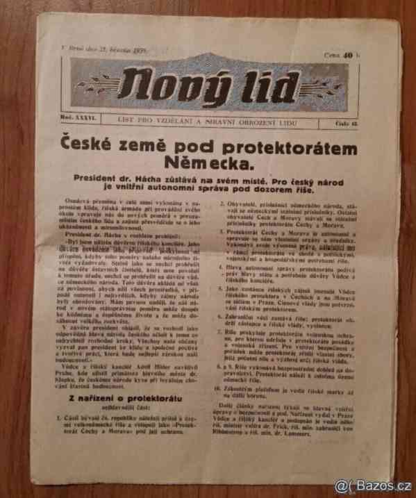 Noviny Nový lid - České země pod protektorátem 3x - foto 6