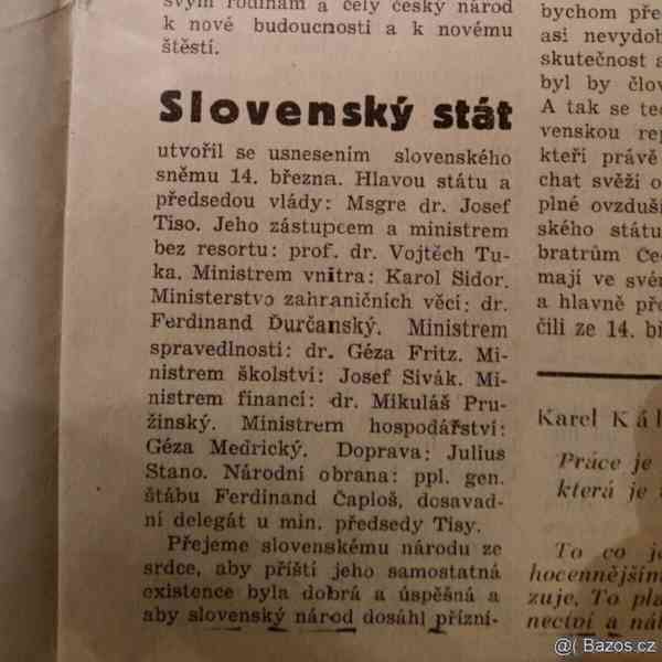 Noviny Nový lid - České země pod protektorátem 3x - foto 8