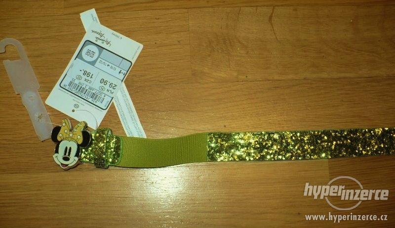 Nový - zelený pásek s Minnie - vel. 92/98 - 116/122 - foto 2
