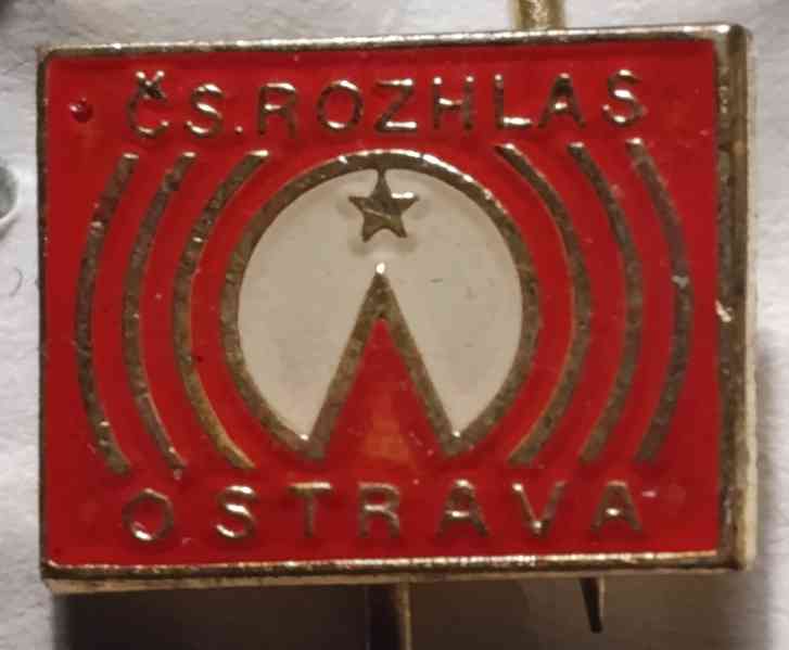 Sada 4 sběratelských odznaků Čs. Rozhlas Ostrava obdélník - foto 2