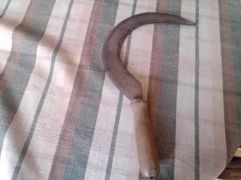 starý srp na trávu - foto 2
