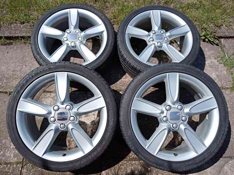 Obutá Alu kola 18ky 5x112 pneu 99% SEAT ŠKODA AUDI VW FORD - foto 3