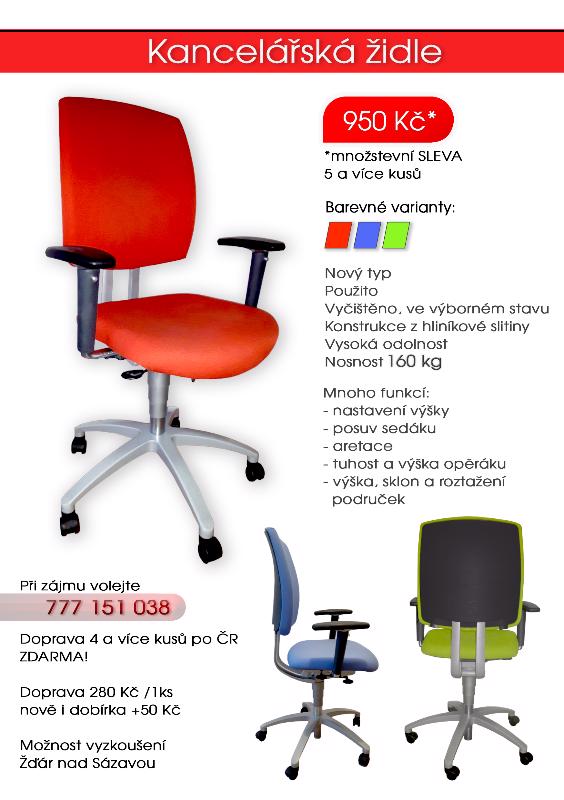 Kancelářská židle - nový typ - SUPER STAV- 950,- kč - foto 1