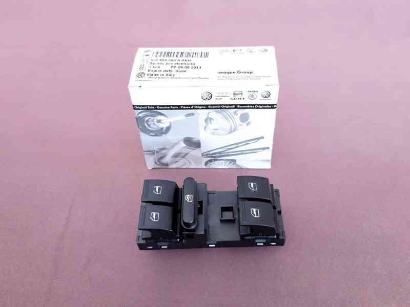 Nový ORIGINÁL Škoda FABIA II spínač ovládání oken 5J0959858A - foto 1