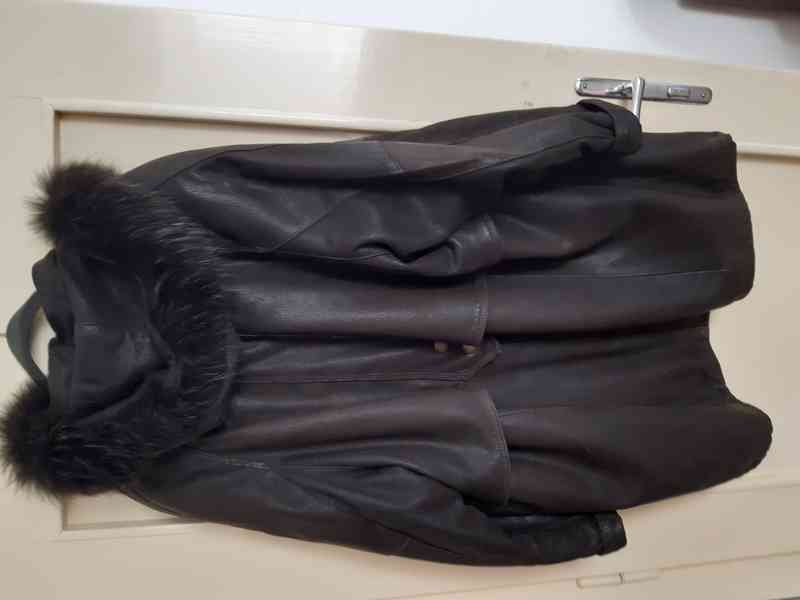 Kožený kabát -bunda hnědá, vel. 42/44 - foto 3