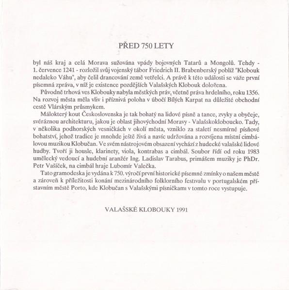 Cimbálová Muzika Klobučan — Oldřiška Fojtíková  (7"EP) - foto 3