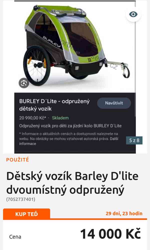 Dětský vozík Barley D'lite dvoumístný odpružený - foto 1