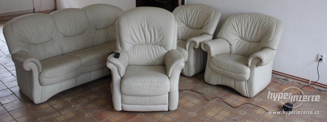 Luxusní značková kožená sedací souprava 3+1+1+1 - foto 12