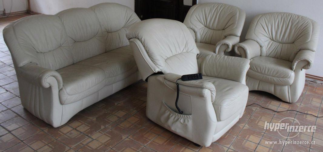 Luxusní značková kožená sedací souprava 3+1+1+1 - foto 14