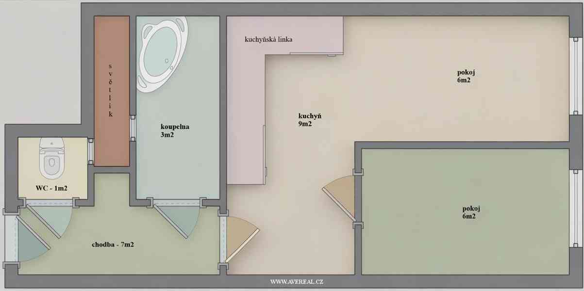 Pronájem bytu 1+1, 32 m², Praha 4 – Podolí, Nedvědovo náměst - foto 2