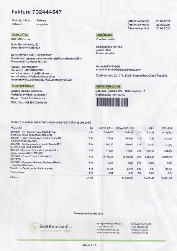 Chata na kolech. Dethleffs 850 na pevné stání, odvoz možný.  - foto 19