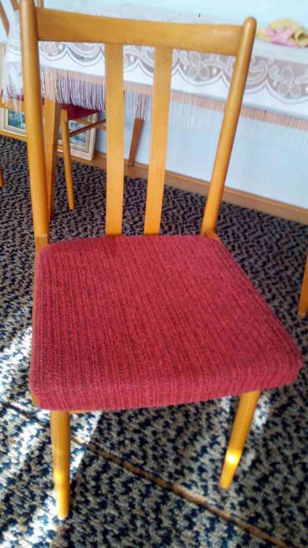 Masivní jídelní stůl+židle - 70. léta retro - foto 2