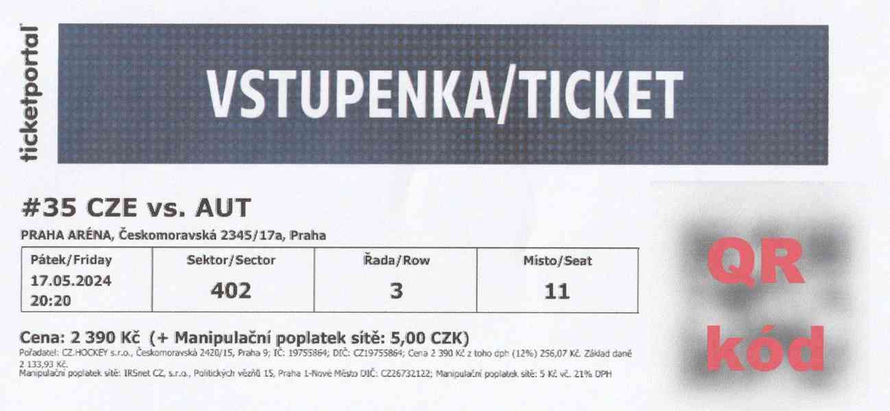 lístky na MS v hokeji 2024 bazar Hyperinzerce.cz