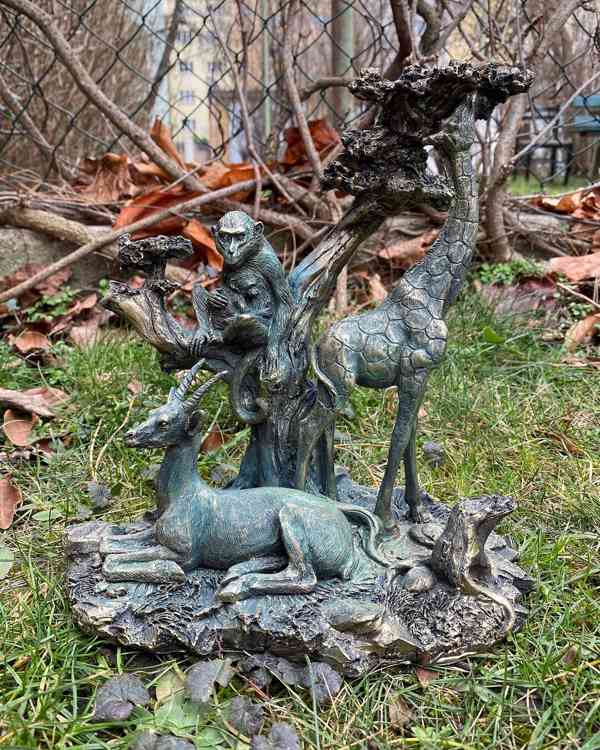 Polyresinová soška - Fauna - opice, antilopa, žirafa - foto 1