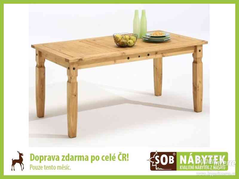 Masivní jídelní stůl, dřevěný stůl - foto 1