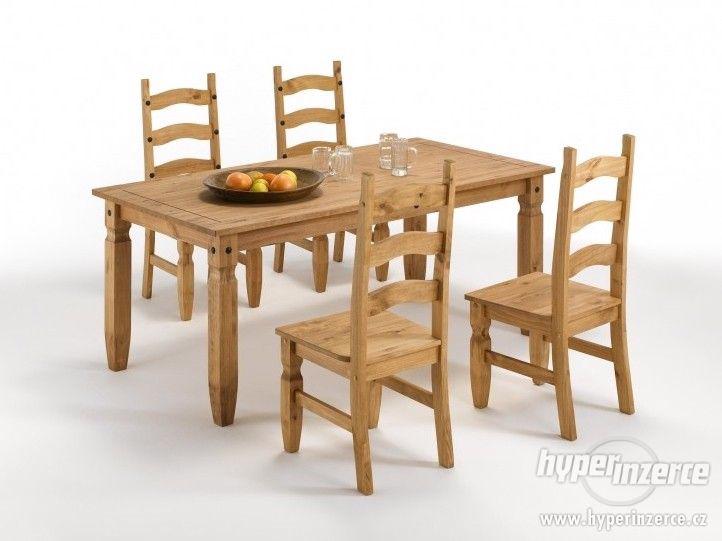 Masivní jídelní stůl, dřevěný stůl - foto 2