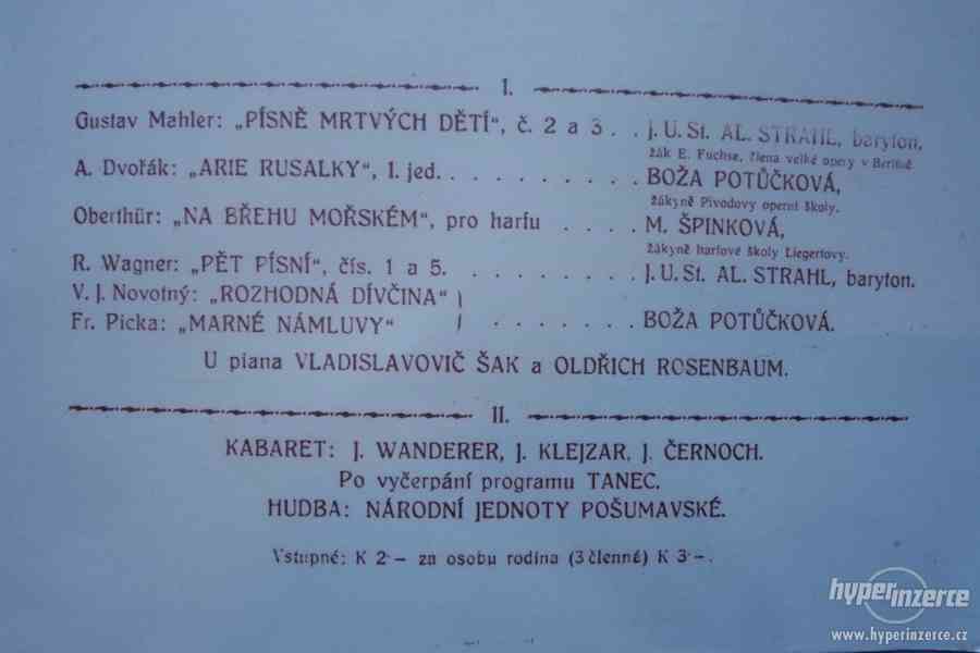 Pozvánka na společenský večer - 1914 - u Vejvodů - Praha - foto 2