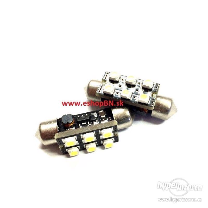 LED autožiarovka (2ks) 12V pätica T10, W5W biela 5LED/SMD. - foto 1