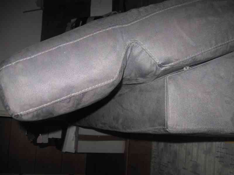 velká šedá rohová sedací souprava polohovací opěrky - foto 7